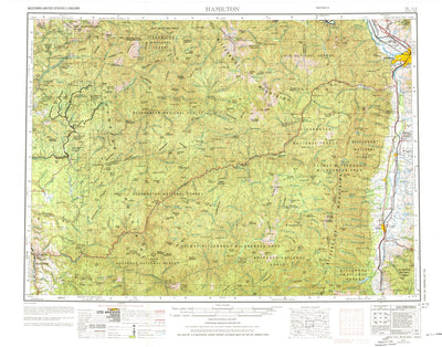 United States Geological Survey Hamilton, MT-ID (1956, 250000-Scale) digital map