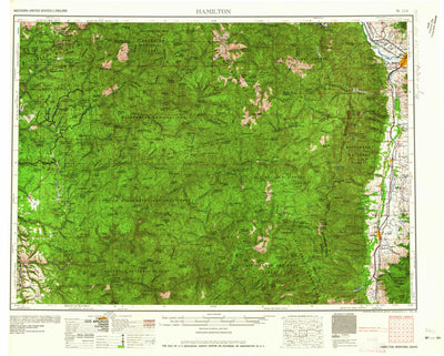 United States Geological Survey Hamilton, MT-ID (1964, 250000-Scale) digital map