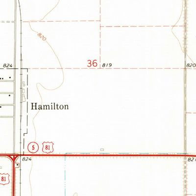 United States Geological Survey Hamilton, ND (1971, 24000-Scale) digital map