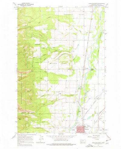 United States Geological Survey Hamilton North, MT (1967, 24000-Scale) digital map
