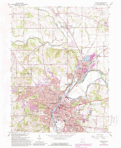 United States Geological Survey Hamilton, OH (1965, 24000-Scale) digital map