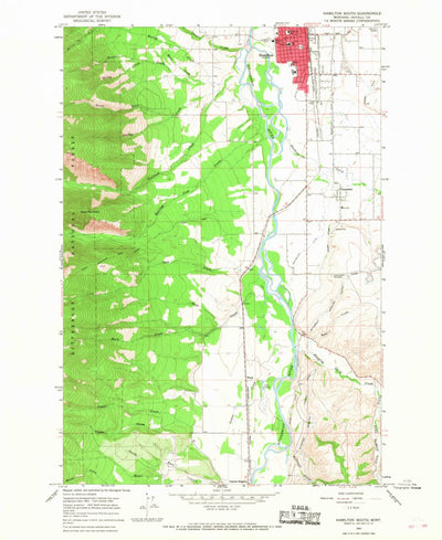 United States Geological Survey Hamilton South, MT (1964, 24000-Scale) digital map