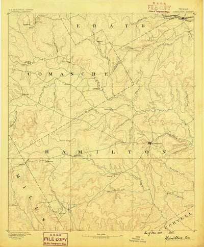 United States Geological Survey Hamilton, TX (1888, 125000-Scale) digital map