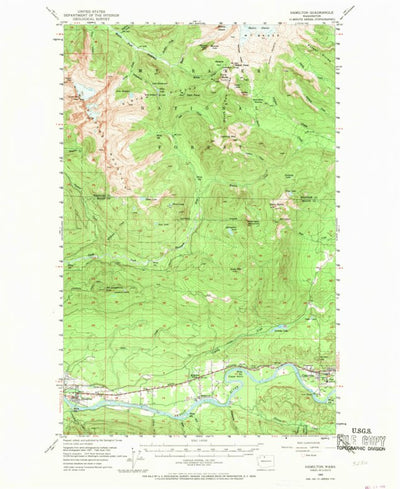 United States Geological Survey Hamilton, WA (1952, 62500-Scale) digital map