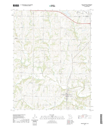 United States Geological Survey Hamilton West, MO (2021, 24000-Scale) digital map
