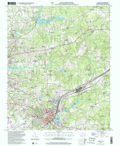 United States Geological Survey Hamlet, NC (2002, 24000-Scale) digital map
