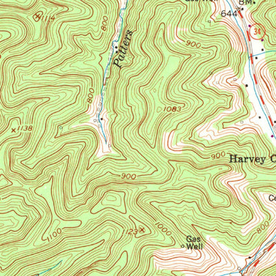 United States Geological Survey Hamlin, WV (1958, 24000-Scale) digital map