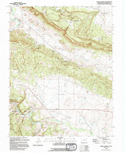 United States Geological Survey Hamm Canyon, CO (1994, 24000-Scale) digital map