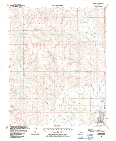 United States Geological Survey Hammon, OK (1987, 24000-Scale) digital map