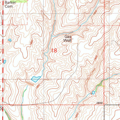 United States Geological Survey Hammon, OK (1987, 24000-Scale) digital map