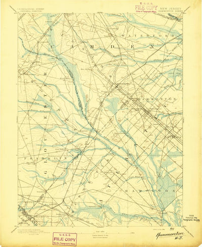 United States Geological Survey Hammonton, NJ (1894, 62500-Scale) digital map