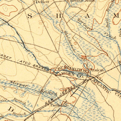 United States Geological Survey Hammonton, NJ (1900, 125000-Scale) digital map