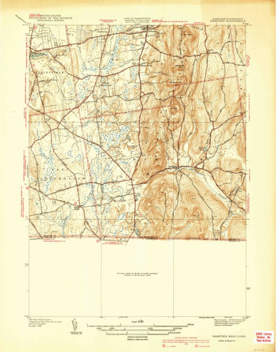 United States Geological Survey Hampden, MA-CT (1940, 31680-Scale) digital map