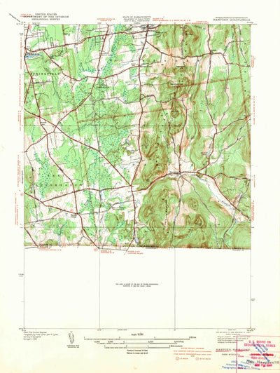 United States Geological Survey Hampden, MA-CT (1942, 31680-Scale) digital map