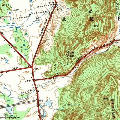 United States Geological Survey Hampden, MA-CT (1942, 31680-Scale) digital map
