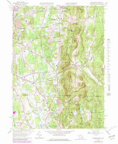 United States Geological Survey Hampden, MA-CT (1958, 25000-Scale) digital map