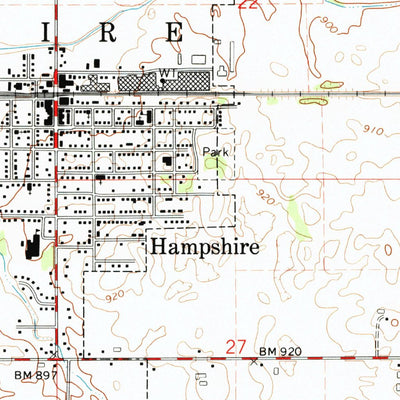 United States Geological Survey Hampshire, IL (1968, 24000-Scale) digital map
