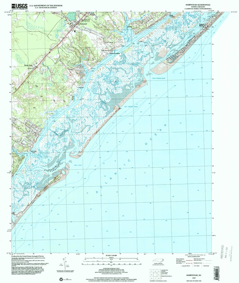 Hampstead, NC (1997, 24000-Scale) Map by United States Geological ...