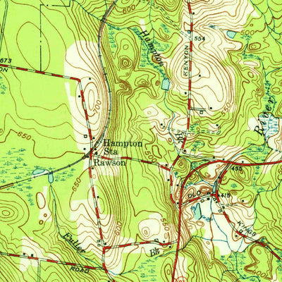 United States Geological Survey Hampton, CT (1953, 31680-Scale) digital map