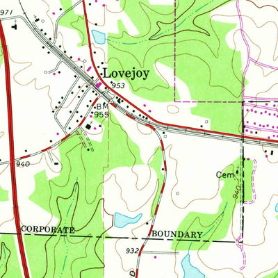United States Geological Survey Hampton, GA (1965, 24000-Scale) digital map