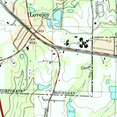 United States Geological Survey Hampton, GA (1999, 24000-Scale) digital map