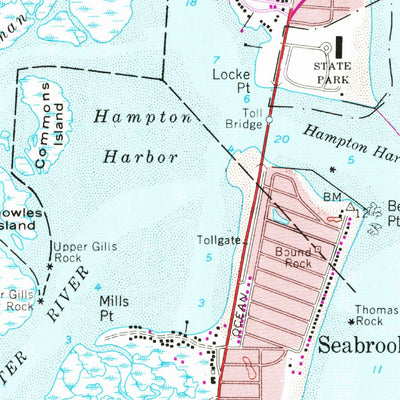 United States Geological Survey Hampton, NH-MA (1957, 24000-Scale) digital map