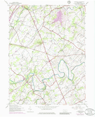 United States Geological Survey Hampton, PA (1944, 24000-Scale) digital map