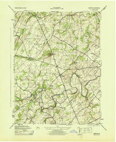 United States Geological Survey Hampton, PA (1944, 31680-Scale) digital map