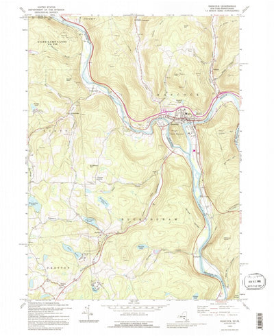United States Geological Survey Hancock, NY-PA (1992, 24000-Scale) digital map