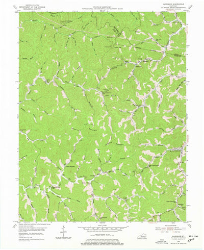 United States Geological Survey Handshoe, KY (1954, 24000-Scale) digital map