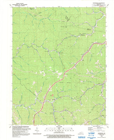 United States Geological Survey Handshoe, KY (1992, 24000-Scale) digital map