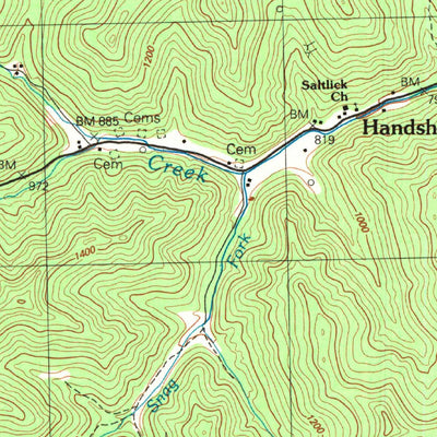United States Geological Survey Handshoe, KY (1992, 24000-Scale) digital map