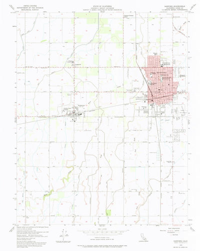 United States Geological Survey Hanford, CA (1954, 24000-Scale) digital map