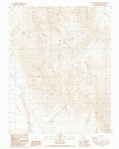 United States Geological Survey Hanging Rock Canyon, CA (1987, 24000-Scale) digital map