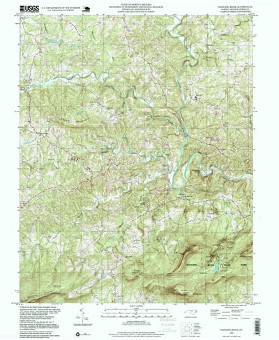 United States Geological Survey Hanging Rock, NC (1997, 24000-Scale) digital map