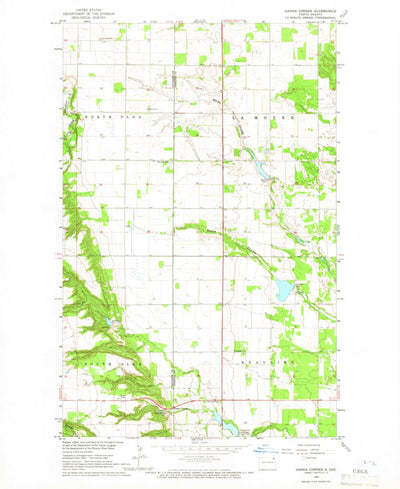 United States Geological Survey Hanks Corner, ND (1964, 24000-Scale) digital map