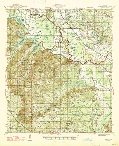 United States Geological Survey Hanna, LA (1947, 62500-Scale) digital map