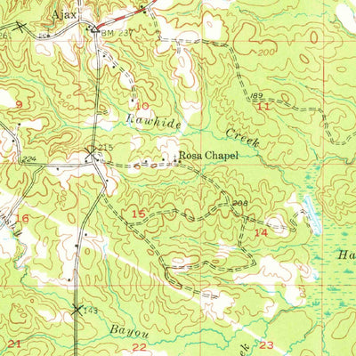 United States Geological Survey Hanna, LA (1957, 62500-Scale) digital map