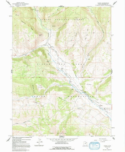 United States Geological Survey Hanna, UT (1962, 24000-Scale) digital map