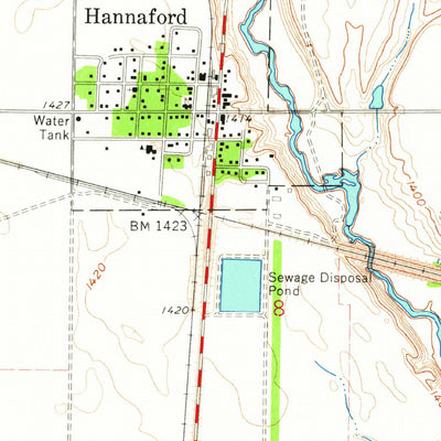 United States Geological Survey Hannaford, ND (1961, 24000-Scale) digital map