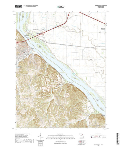 United States Geological Survey Hannibal East, MO (2021, 24000-Scale) digital map