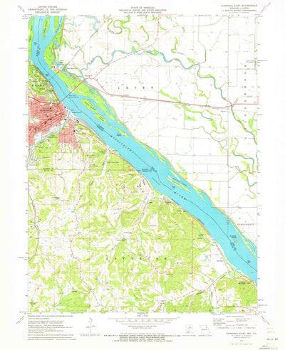 United States Geological Survey Hannibal East, MO-IL (1971, 24000-Scale) digital map