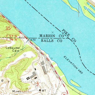 United States Geological Survey Hannibal East, MO-IL (1971, 24000-Scale) digital map