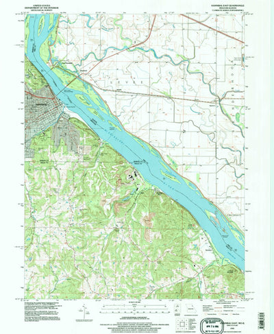 United States Geological Survey Hannibal East, MO-IL (1993, 24000-Scale) digital map