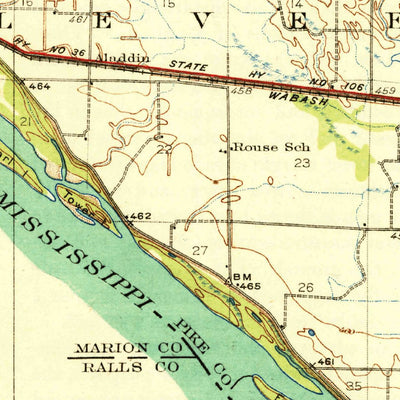 United States Geological Survey Hannibal, MO-IL (1932, 62500-Scale) digital map