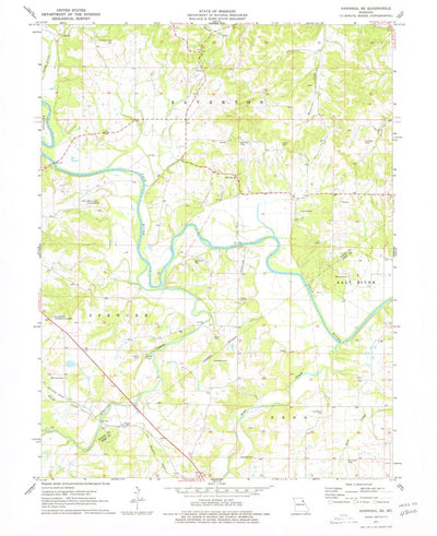 United States Geological Survey Hannibal SE, MO (1971, 24000-Scale) digital map