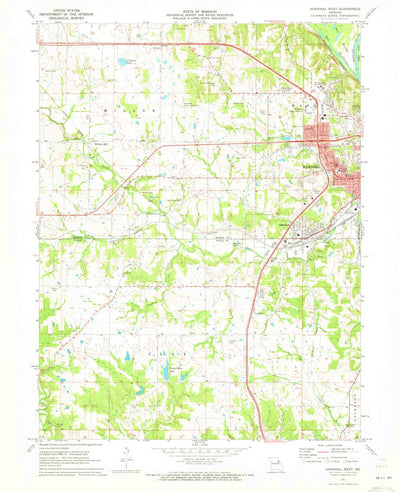 United States Geological Survey Hannibal West, MO (1971, 24000-Scale) digital map