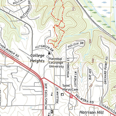 United States Geological Survey Hannibal West, MO (2021, 24000-Scale) digital map