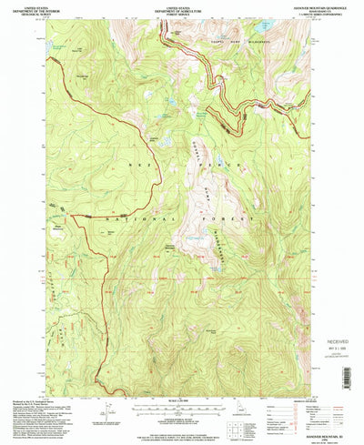 United States Geological Survey Hanover Mountain, ID (1995, 24000-Scale) digital map