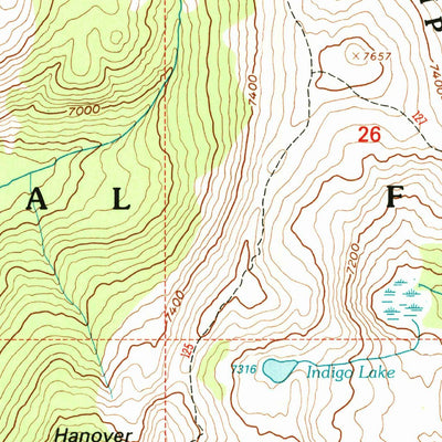 United States Geological Survey Hanover Mountain, ID (1995, 24000-Scale) digital map